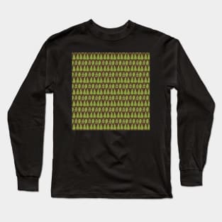 Green Leaves on a Brown Long Sleeve T-Shirt